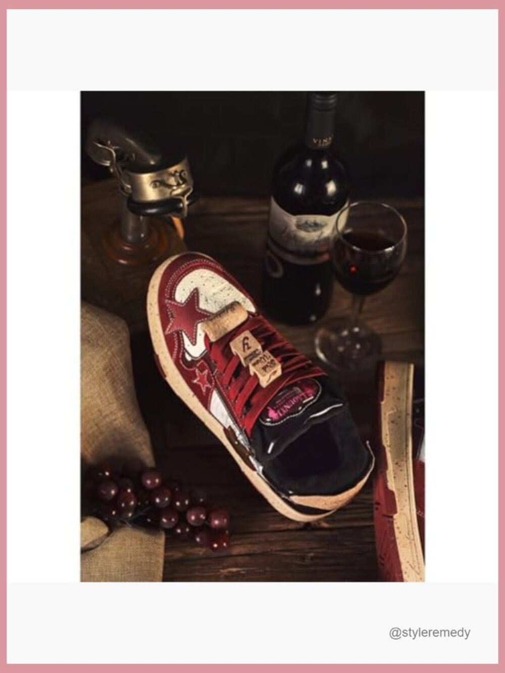 Burgundy Star Chunky Sneakers Women Fashion Platform Walking Shoes - Picture 5 of 7